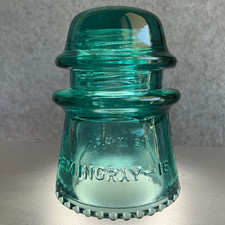 Hemingray 16 - Antique Glass Insulator Forest Green Made in USA Excellent Shape!