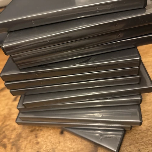 BUNDLE OF 12 X EMPTY USED DVD/CD CASES BLACK