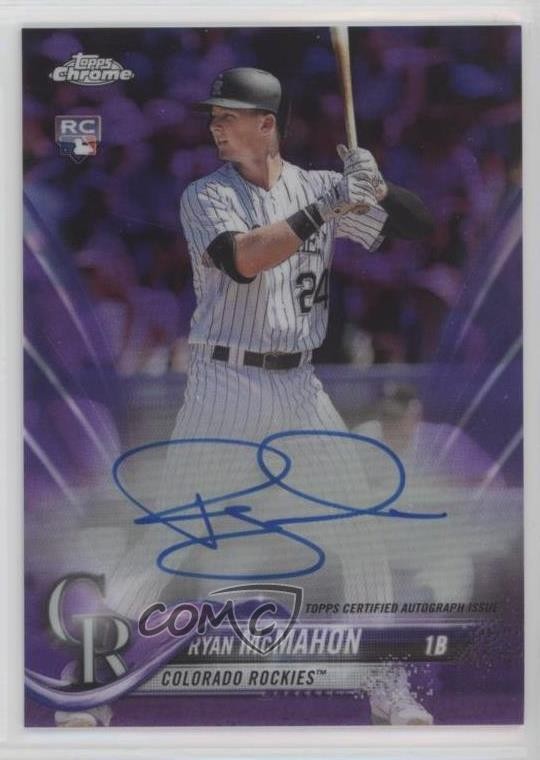 2018 Topps Chrome Rookie Purple Refractor /250 Ryan McMahon #RA-RM Auto fm0