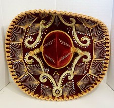 23  Authentic Vintage Mexican Sombrero Salazar Burgundy/Gold Sequin Embroidered