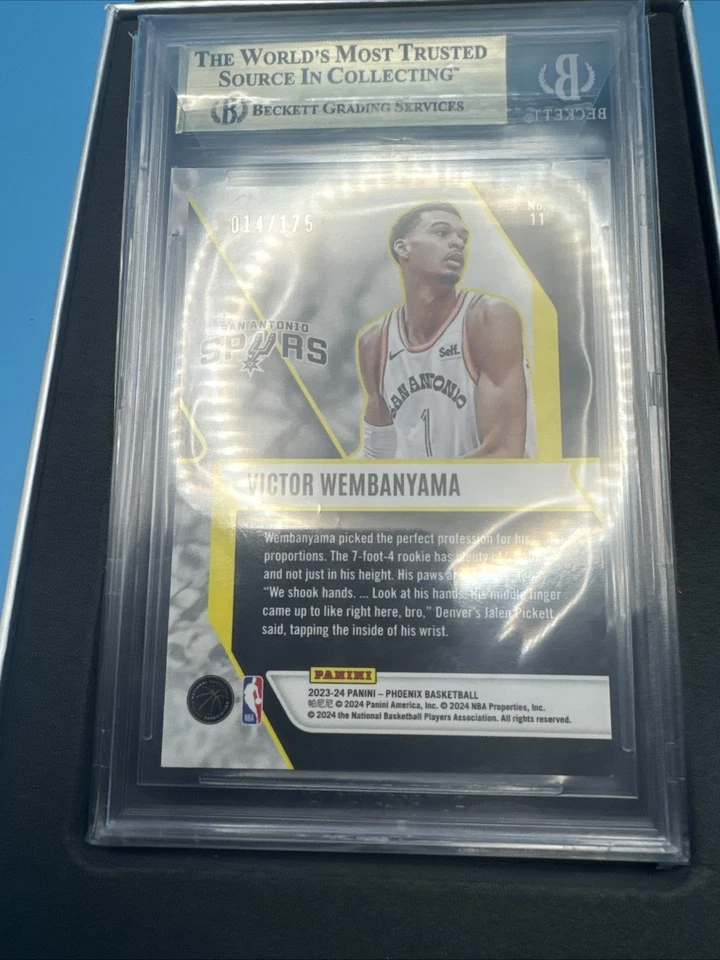 Victor Wembanyama Phoenix Lazer verde 2023-24 desvanecido a negro/175 gema ¡como nuevo! 11 RC Foto 2 de 4