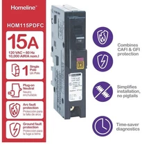 Homeline 20 Amp Single-Pole Plug-On Neutral Dual Function (CAFCI and GFCI)