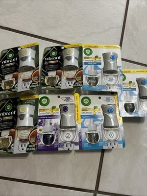 7 Air Wick Vibrant Scented Oil Air Freshener Warmer Kit White Sage Mahogany Mix
