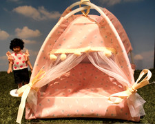 1:12 Scale Dollhouse Tent Pink