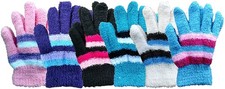 6 Pack Yacht  Smith Womens Soft Warm  Fuzzy Winter Gloves Assorted Stripe B 
