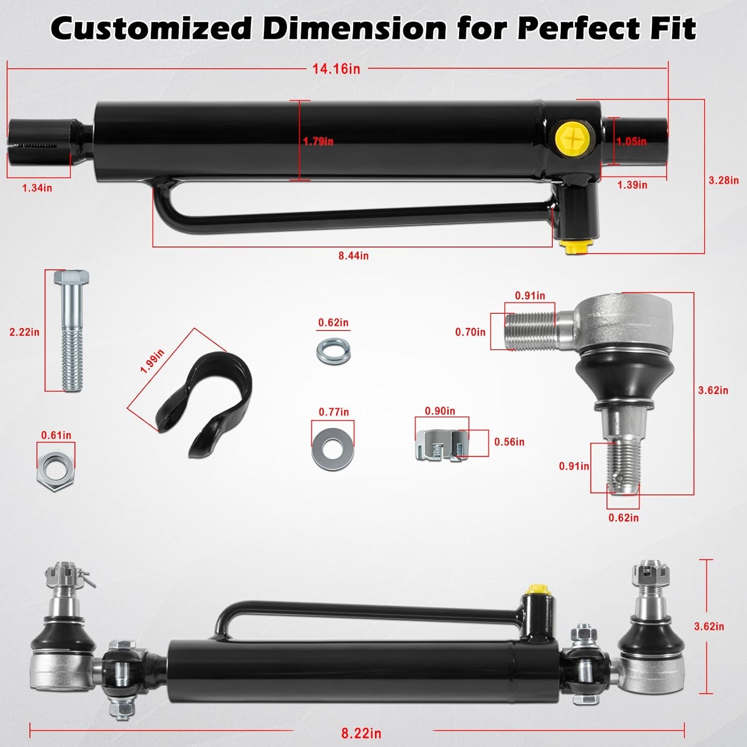 1X Power Steering Cylinder for Case 480C 480D 580B 580C 580D 580E 580SE D128454