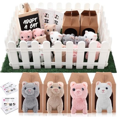 Blueweenly 84 Pcs Adopt A Pet Party Supplies 24 Mini Animals 10 White Plastic