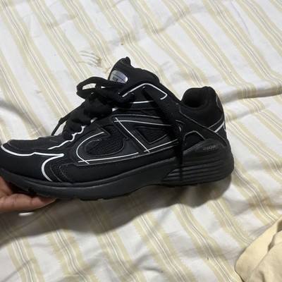 Dior Men s Low Top Athletic Sneakers Black/White Lace-Up Casual Activewear