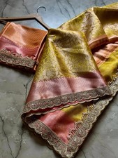 Premium Banarasi Tissue Silk Saree Rich Weavi...