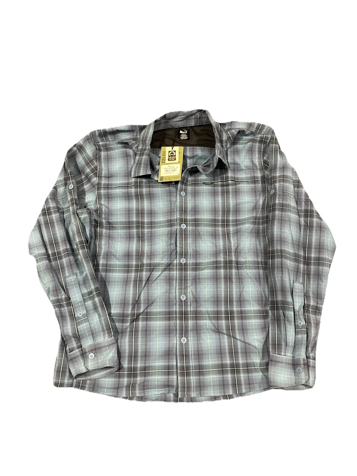 REI Co-Op Flannel Shirt Men's M Blue Gray Buffalo Check 100% Cotton Outdoor