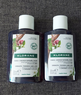 KLORANE SHAMPOO MIT CHININ 2 X 25ML REISEGRÖSSE - STÄRKE VERDÜNNUNG & HAARAUSFALL