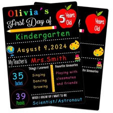 First and Last Day of School Chalkboard 9"x12" Double-Sided Back to School Bo...