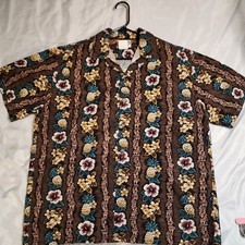 Hilo Hattie Vtg Men's Button Up Short Sleeve Hawaiian Shirt Size Large