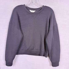 Spanx Air Essentials Crewneck Sweatshirt Womens M Black Pullover Athleisure