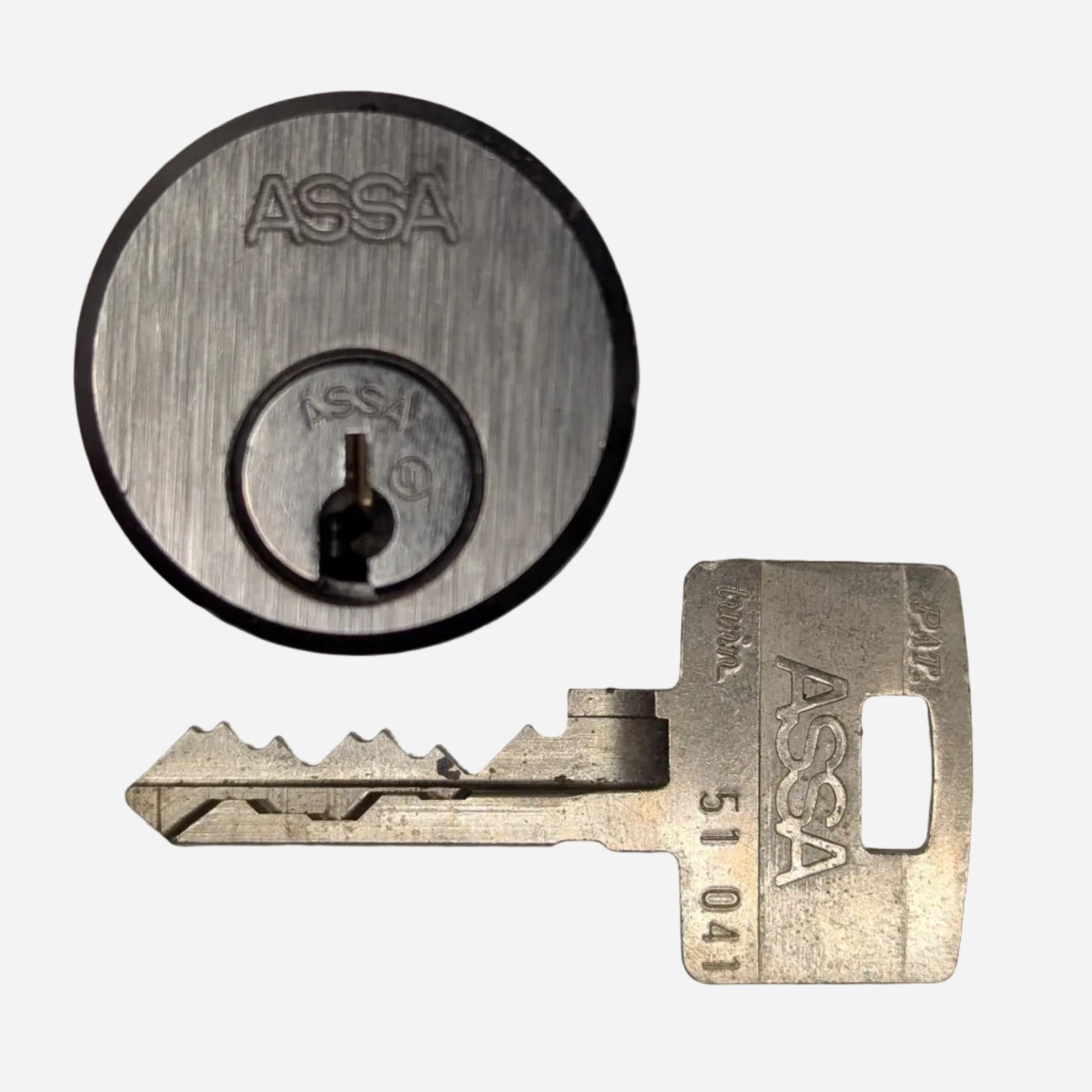 ASSA Twin 6000 1-1/8" Mortise Cylinder w. Key High-Security Locksmith Locksport