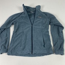 Columbia Fleece Jacket Womens XS Blue Full Zip Lightweight Outdoor Hiking Soft