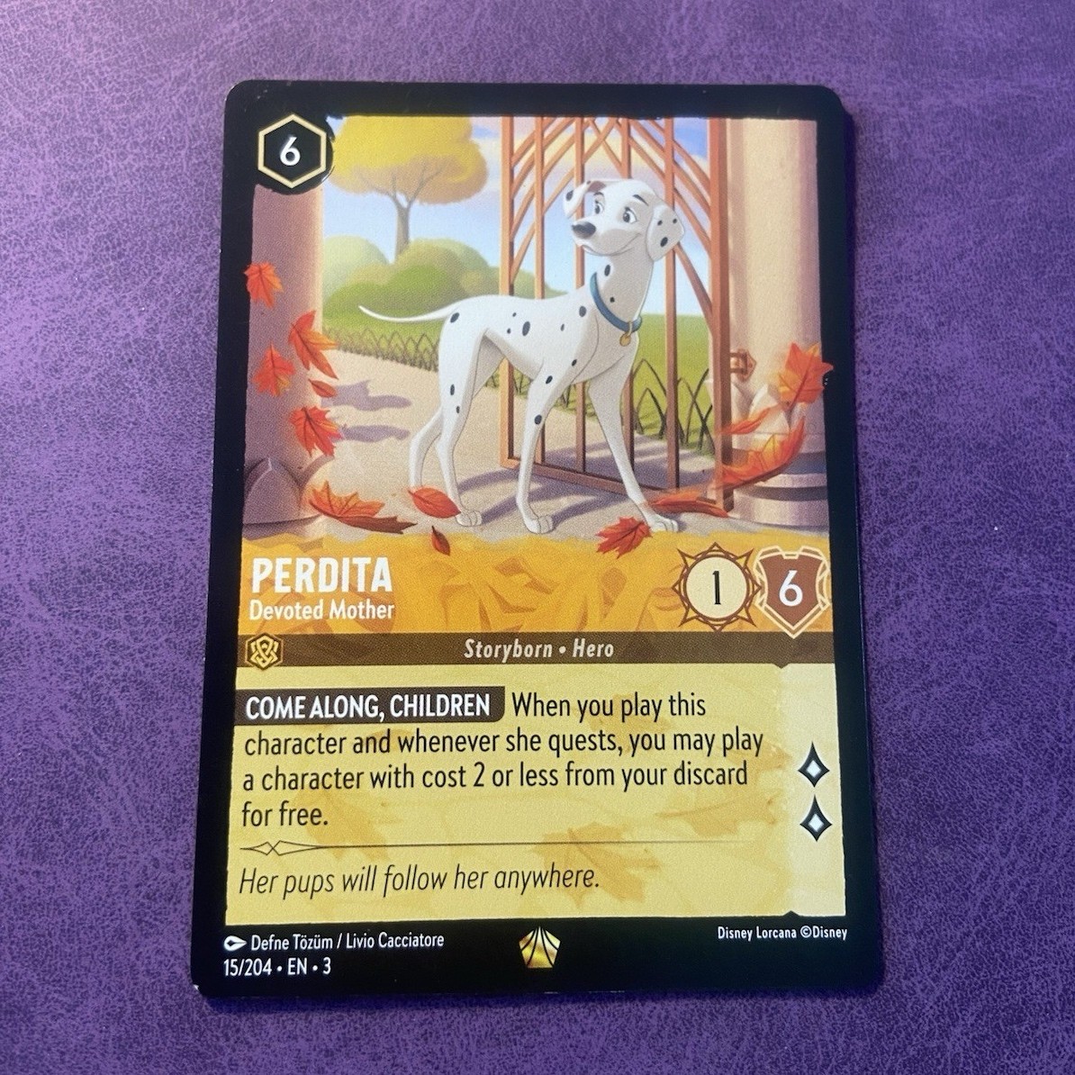Lorcana • Legendary • Perdita-Devoted Mother 15/204 • Into the Inklands • Mint