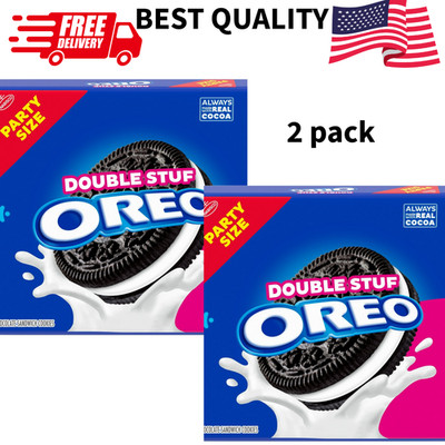 OREO Double Stuf Chocolate Cookies 24.95oz Party Size Pack of 2 Sandwich