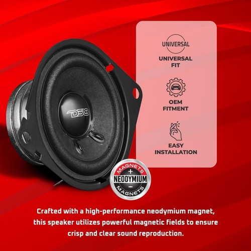 DS18 25D120NO-4 2.5" OEM Dashboard Loudspeaker 4 Ohm w/ Neodymium Magnet - PAIR - Picture 4 of 9