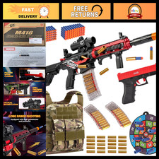 Electric Soft Bullet Toy Gun - Auto-Manual Shell Ejecting Foam Blaster for Kids
