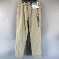 Hurley Kids Performance Joggers Boys Size XL 14/16 Khaki Tan Stretch Pants NWT