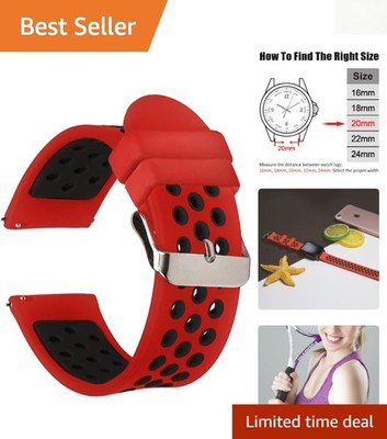 Versatile 20mm Quick Release Silicone Watch Band - Comfortable & Durable