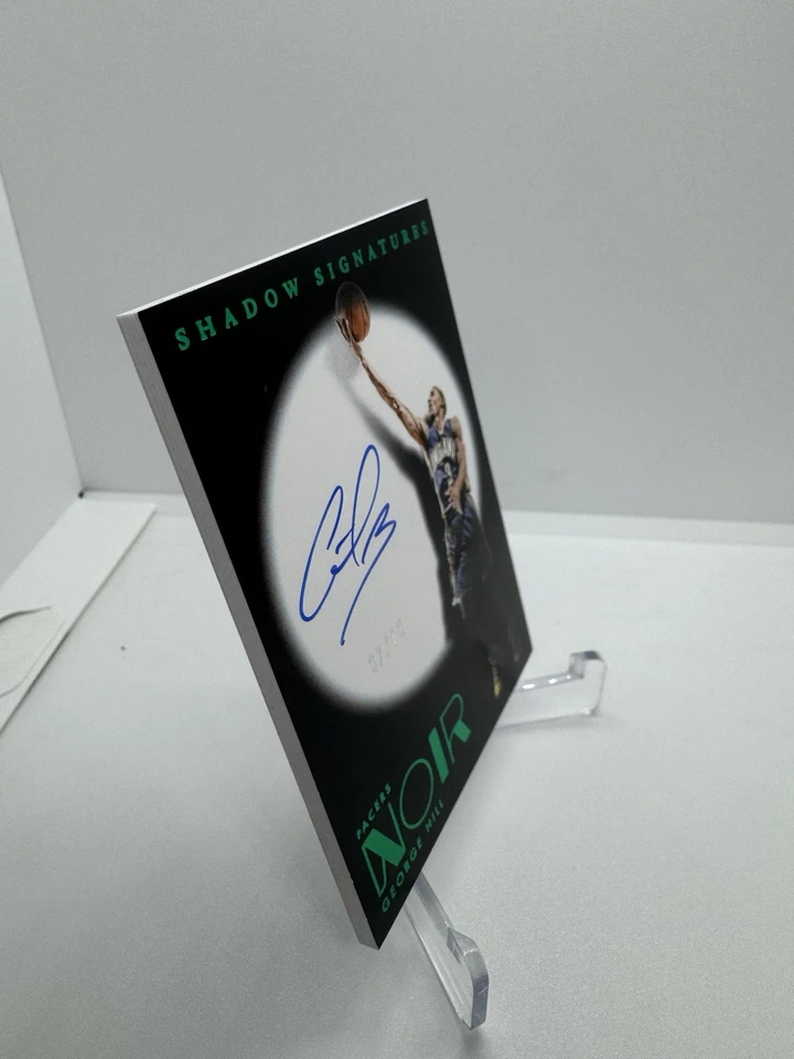 2024-25 Noir George HillShadow Signatures Auto #’d/49 SSP Pacers Foto 4 de 4