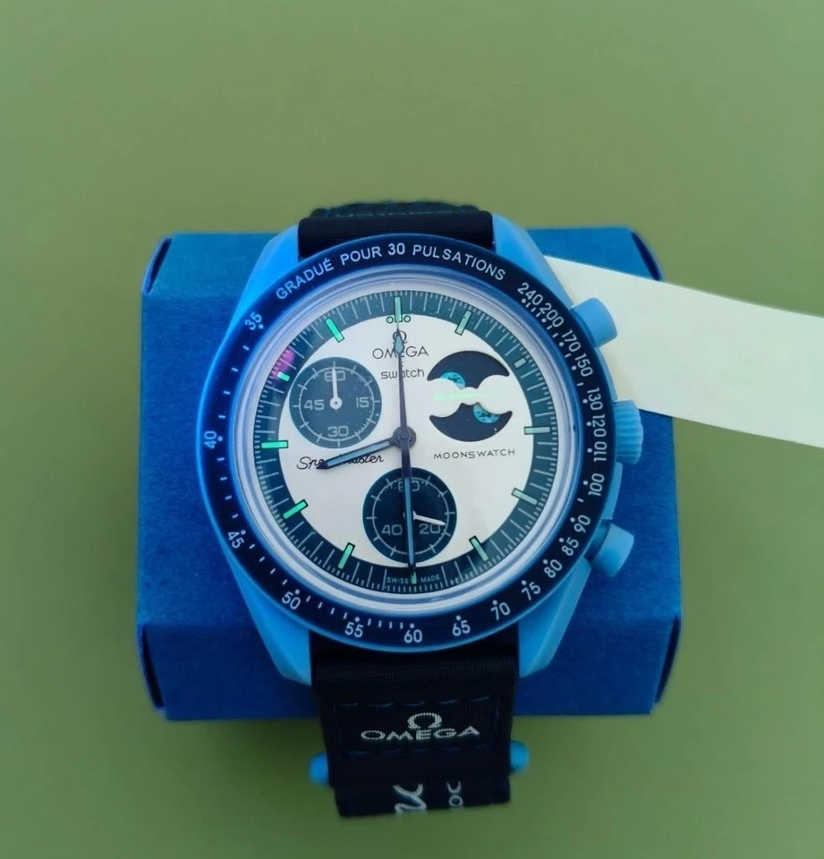 OMEGA x Swatch MoonSwatch Mission To BLUE MOON Watch -With Box - Image 3 of 4