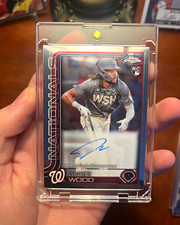 2025 Topps Chrome James Wood Rookie Autographs Auto RC #RA-JWO Nationals