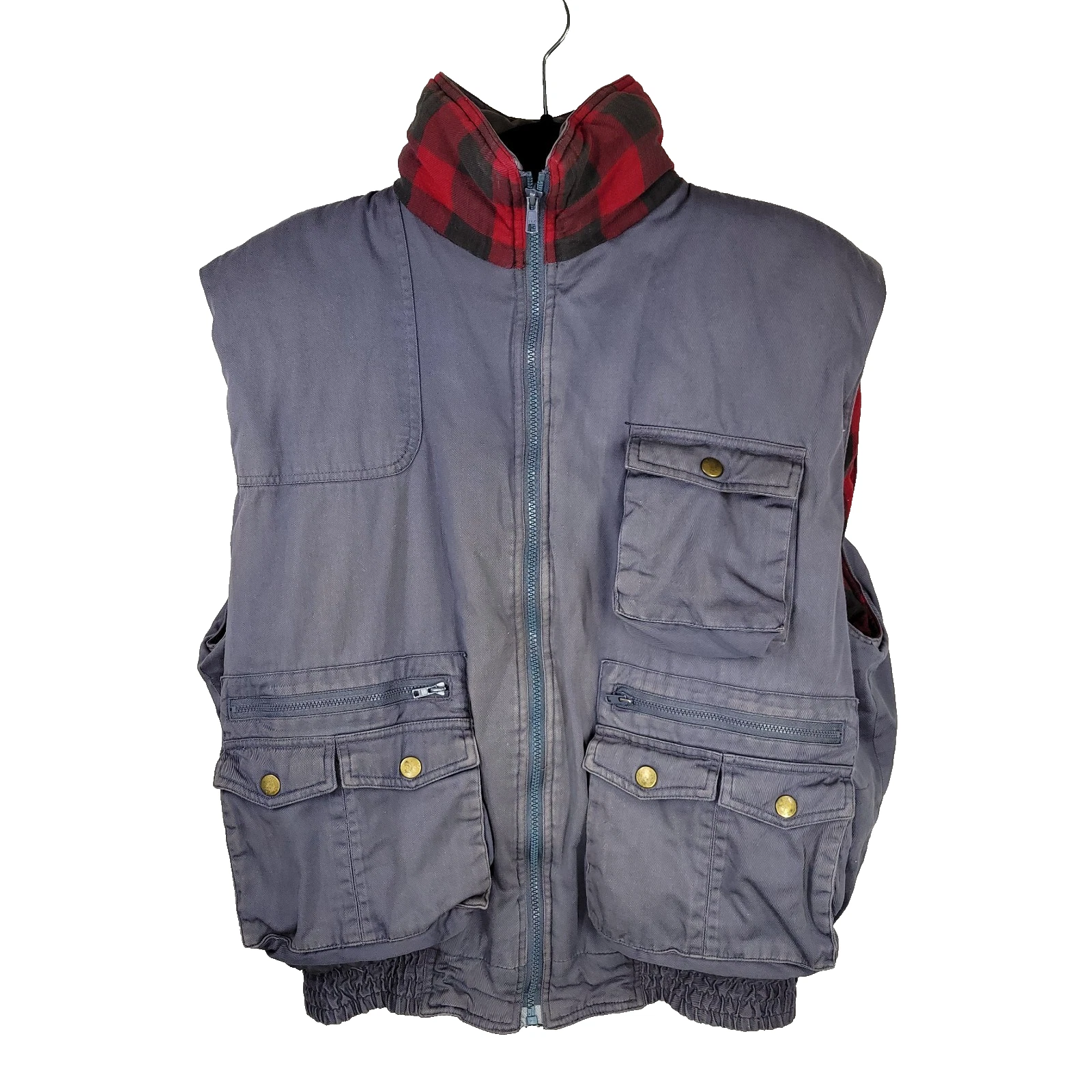 Vintage Ozark Trail Vest Mens Sz XXL Plaid Gorpcore Camping Hiking Hunting Hunt