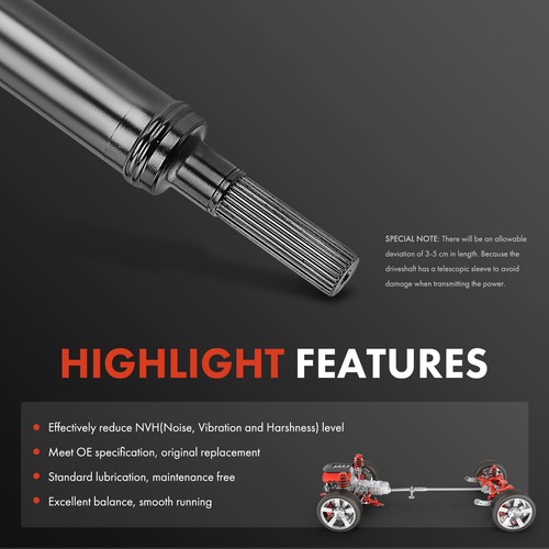 Front Driveshaft Prop Shaft for BMW 530e 530i 540i 740i 745e 750i X3 26208632583 - Picture 4 of 8