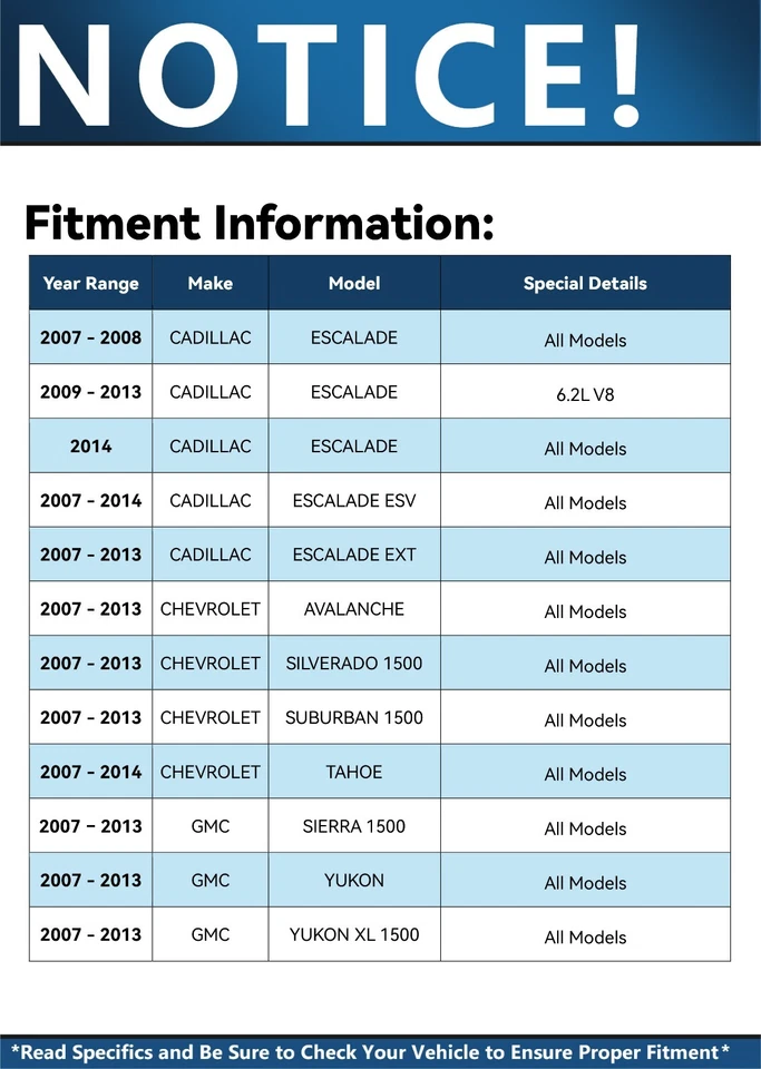 Botas delanteras interiores exteriores para Chevy GMC Silverado Sierra 1500 2007-2012 Foto 2 de 4