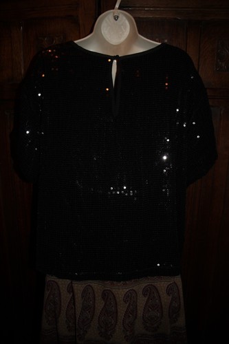 Torrid black sequined top 2X holiday evening cocktail worn once! - Picture 7 of 8
