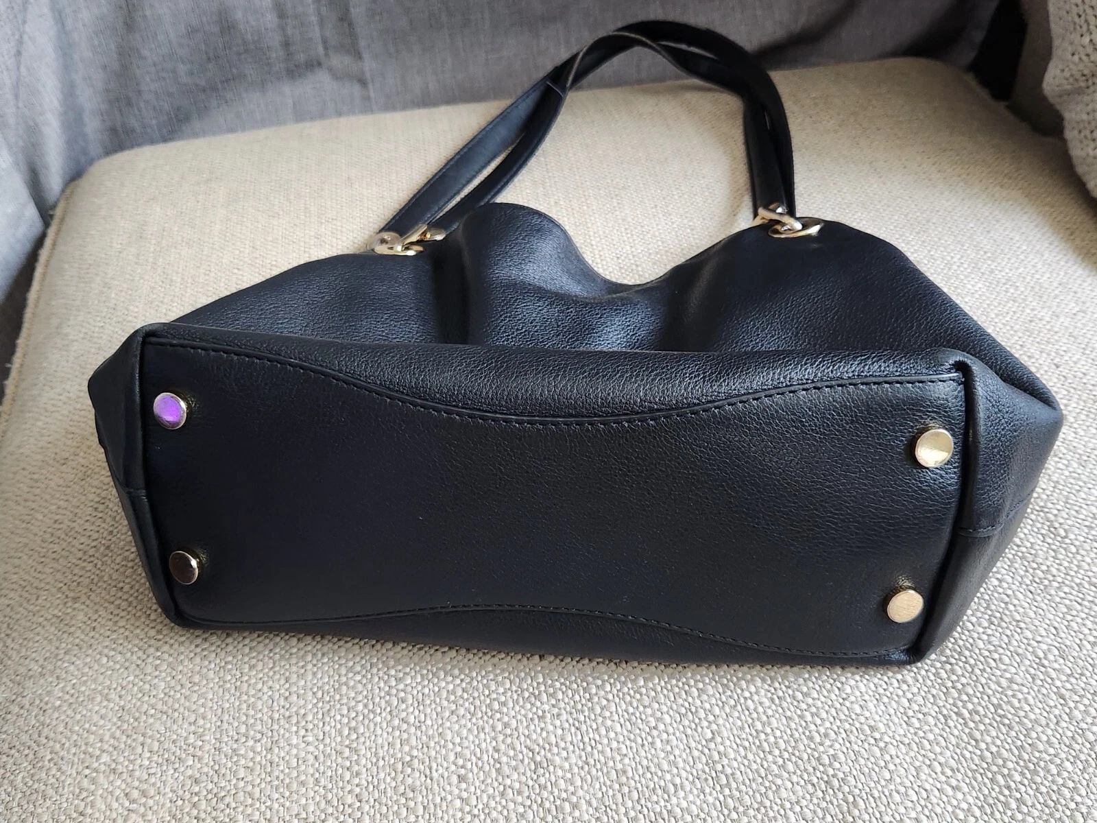 Borsa a tracolla MICHAEL Kors nera oro corvo grande in pelle con ciottoli