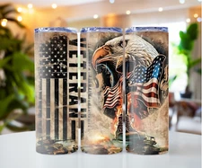 Veteran with Eagle and boots 20oz Sublimated Tumbler - Free shipping - SKU0193