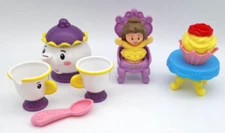 Fisher Price Little People Beauty and the Beast Princess Tea Time Partial Set 9