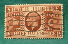 Great Britain 1935-1  1/2p King George V Silver Jubilee-Used Single-Light Cancel