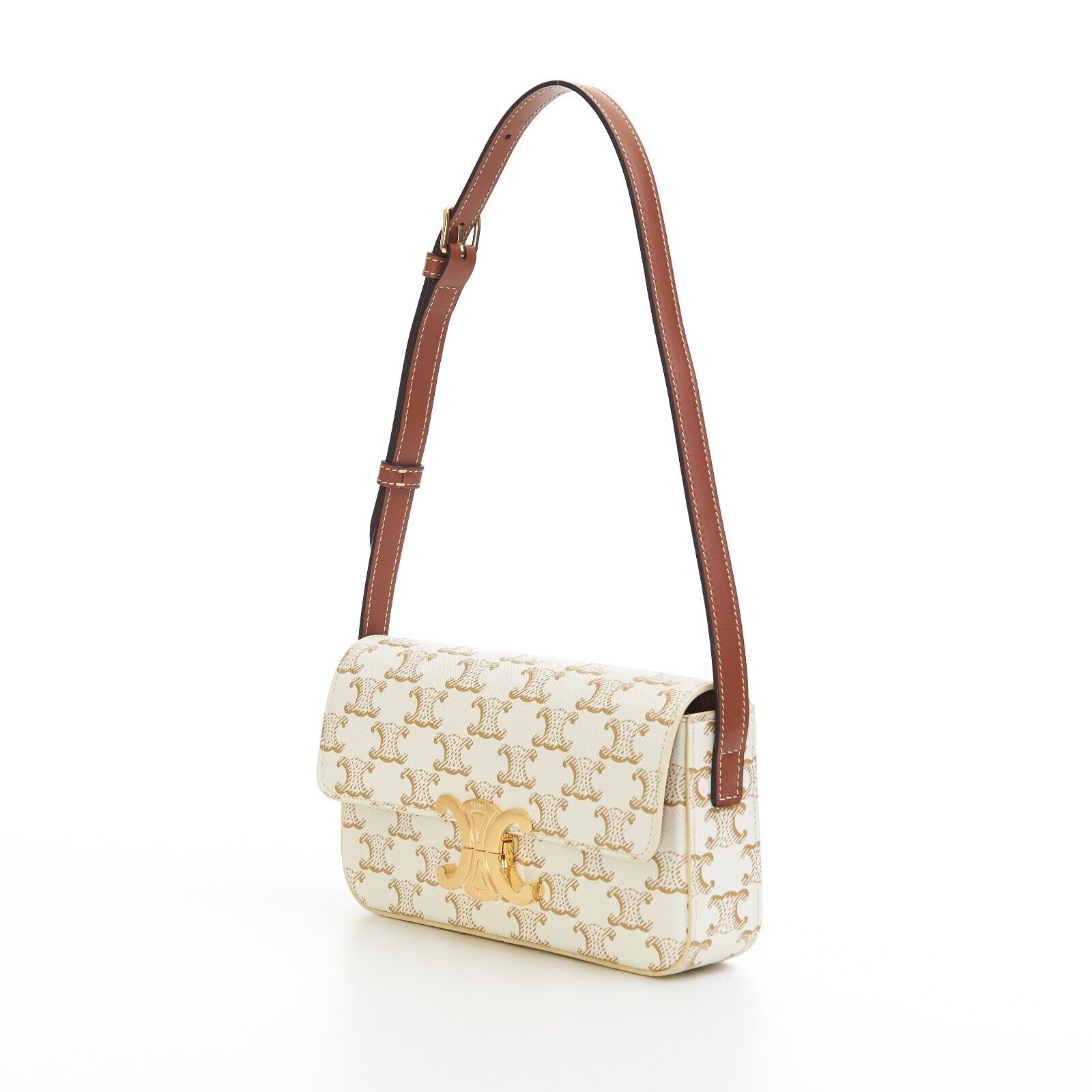 SQUARED PURSE IN TRIOMPHE CANVAS - TAN