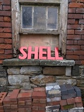 Shell Enamel Letter Sign Shell Enamel Sign motor oil petrol garage Shell sign 