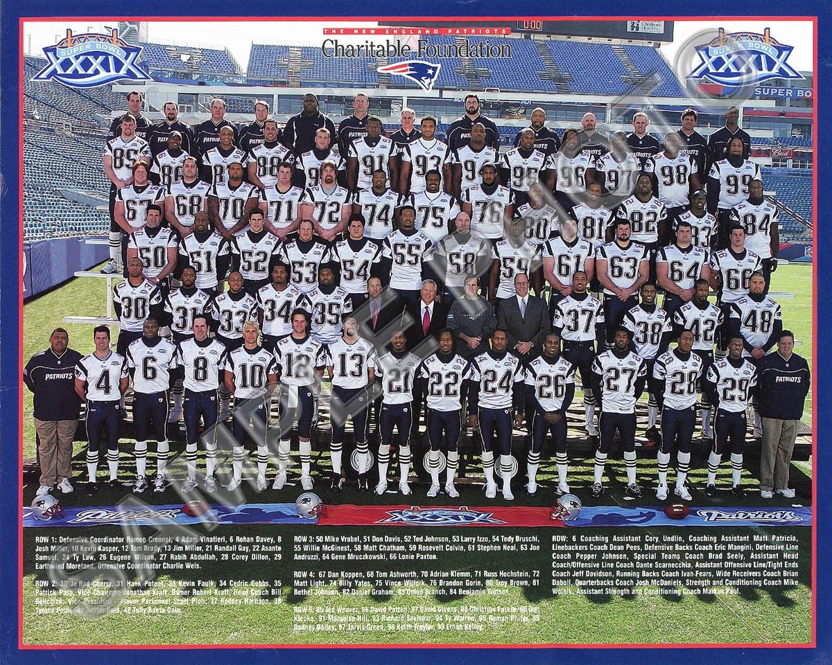 2004 NEW ENGLAND PATRIOTS SUPER BOWL 39 CHAMPIONS NFL FOOTBALL
