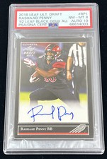 2018 Leaf Ultimate Draft 92 Black Gold Rashaad Penny #BG-RP1 PSA 8 AUTO 10 GEMMT
