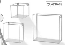 3 PEZZI MENSOLE DA PARETE h30-20-15CM CUBO MENSOLA QUADRATA METALLO BIANCHE