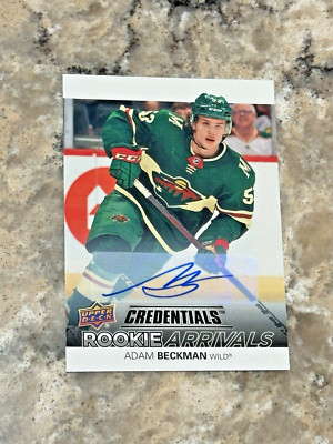 2021-22 UD Credentials Rookie Arrivals AUTO Adam Beckman #RA-38 Minnesota Wild