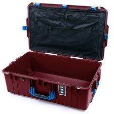 Oxblood  Blue Pelican 1595 Air case with combo lid pouch  empty bottom.