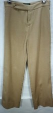 Vtg Women's Ralph Lauren Beige Silk Cotton Straight Leg Pants Herringbone Sz W28