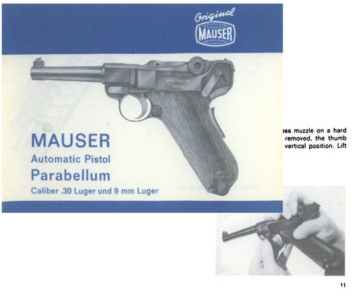 Mauser c1971 Luger Auto Pistol Parabellum Manual (English)