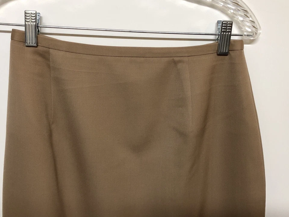 Falda lápiz Classiques Entier beige pura lana forrada hasta la rodilla talla 4 Sanyo Foto 2 de 4