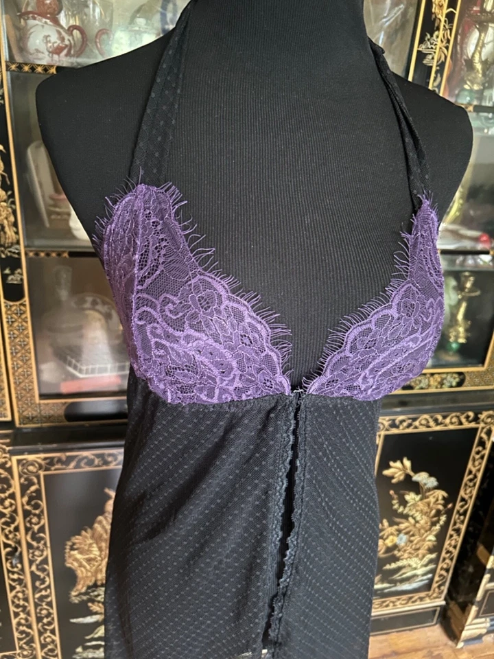 Платье-комбинезон Vamp Whimsigoth Fredericks of Hollywood черное фиолетовое кружевное белье - Изображение 2 из 4