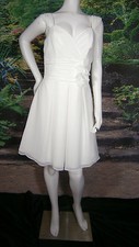 ANDREW ADELA WEDDING GOWN DRESS SHORT SIZE 8 FLOWER LINED IVORY