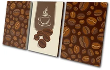 Food Kitchen Coffee Beans Design TREBLE CANVAS WALL ART Picture Print VA